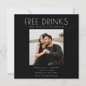 Kostenlose Drinks Foto Funny Wedding Save the Date (Vorderseite)