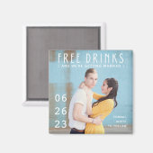 Kostenlose Drinks Foto Funny Wedding Save the Date Magnet (Vorderseite/Rückseite)