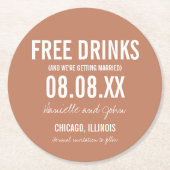 Kostenlose Drinks Terra Cotta Hochzeit im Herbst S Runder Pappuntersetzer (Vorderseite)