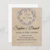 Kostenlose Einladung zur rustikalen Hochzeit  (Vorne/Hinten)