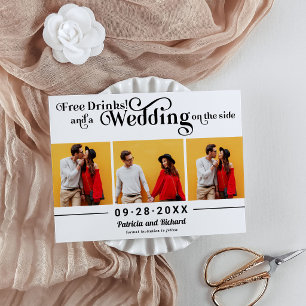 Kostenlose Getränke Casual Hochzeit Save The Date Postkarte