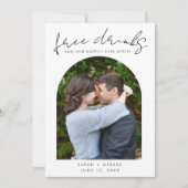 Kostenlose Getränke Einzigartige Foto Hochzeit Save The Date (Vorderseite)