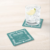 Kostenlose Getränke Erlangung Save the Date Unters Rechteckiger Pappuntersetzer (Vor Ort)