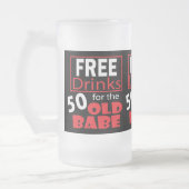 Kostenlose Getränke für das 50-jährige Geburtstags Mattglas Bierglas (Links)