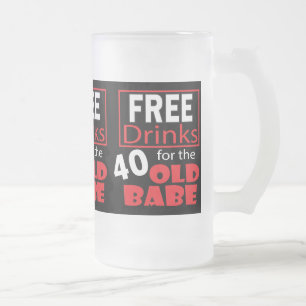 Kostenlose Getränke für die 40-jährige Geburtst Mattglas Bierglas