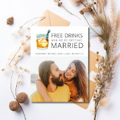 Kostenlose Getränke für Hochzeiten sparen das Datu Ankündigungspostkarte
