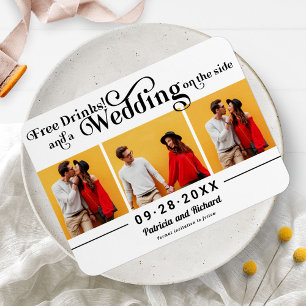 Kostenlose Getränke Hochzeit Save The Date 3 Foto Magnet