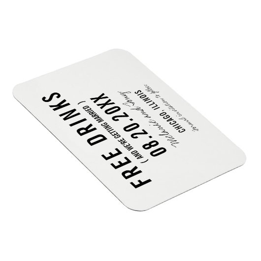 Kostenlose Getränke Hochzeiten speichern Datums-Ma Magnet (Rechte Seite)