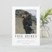 Kostenlose Getränke | LÄSSIGES SAVE THE DATE FOTO (Stehend Vorderseite)