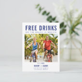 Kostenlose Getränke Mexiko Hochzeit retten das Dat Ankündigungspostkarte (Stehend Vorderseite)