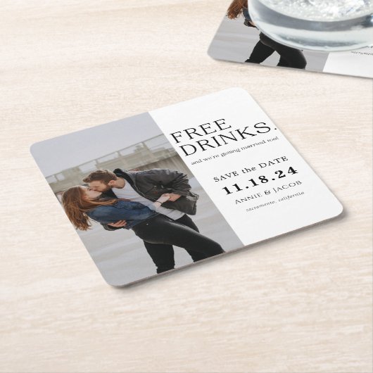 Kostenlose Getränke Rechteckiger Pappuntersetzer (angewinkelt)