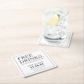 kostenlose Getränke Rechteckiger Pappuntersetzer (Vor Ort)