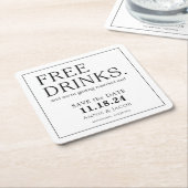 kostenlose Getränke Rechteckiger Pappuntersetzer (angewinkelt)