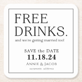 kostenlose Getränke Rechteckiger Pappuntersetzer