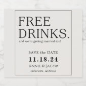 Kostenlose Getränke Save the Date Bierflaschenetikett (Einzelnes Label)