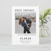 Kostenlose Getränke Save the Date Einladung (Stehend Vorderseite)