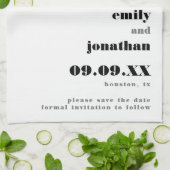 Kostenlose Getränke Save the Date heiraten Geschirrtuch (Gefaltet)