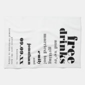 Kostenlose Getränke Save the Date heiraten Geschirrtuch (Horizontal)