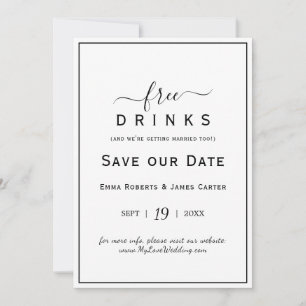 Kostenlose Getränke Save the Date Karte