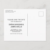 Kostenlose Getränke! Save the Date Skript-Foto Ankündigungspostkarte (Rückseite)