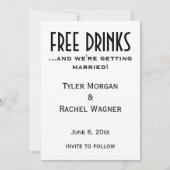 "Kostenlose Getränke" Speichern Sie die Daten Save Save The Date (Vorderseite)