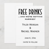 "Kostenlose Getränke" Speichern Sie die Daten Save The Date (Vorne/Hinten)