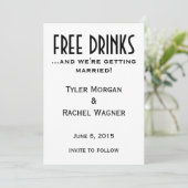 "Kostenlose Getränke" Speichern Sie die Daten Save The Date (Stehend Vorderseite)