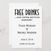 "Kostenlose Getränke" Speichern Sie die Daten Save The Date (Vorne/Hinten)