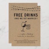 Kostenlose Getränke Witziger Empfang nur Einladung (Vorne/Hinten)