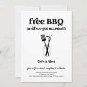Kostenlose GRILLEN Funny Wedding Empfang nur Einla Einladung (Vorderseite)