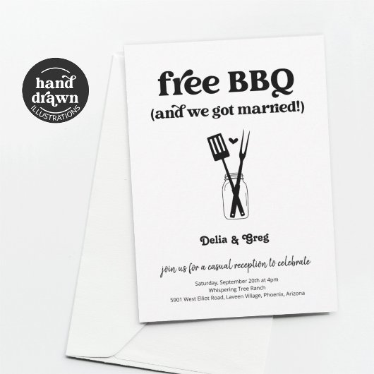Kostenlose GRILLEN Funny Wedding Empfang nur Einla Einladung