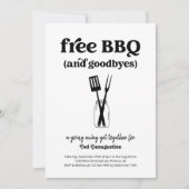 Kostenlose GRILLEN und Goodbys Funny Going Away Ei Einladung (Vorderseite)