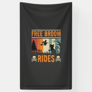 Kostenlose Halloween-Besenritte Hexe Katze Banner