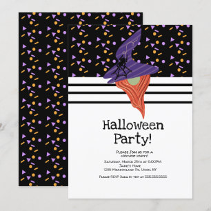 Kostenlose Halloween-Party-Gnom-Doodle-Konfetti Einladung