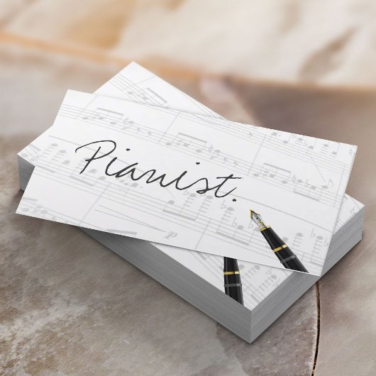 Kostenlose Handschrift Script Pianist Business Car Visitenkarte