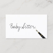 Kostenlose Handwriting-Script-Baby-Sittkarte Visitenkarte (Vorderseite)