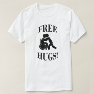 Kostenlose Hugs mit Rollstuhl T-Shirt