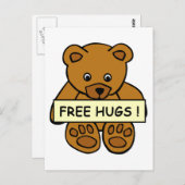 Kostenlose Hugs Postkarte (Vorne/Hinten)