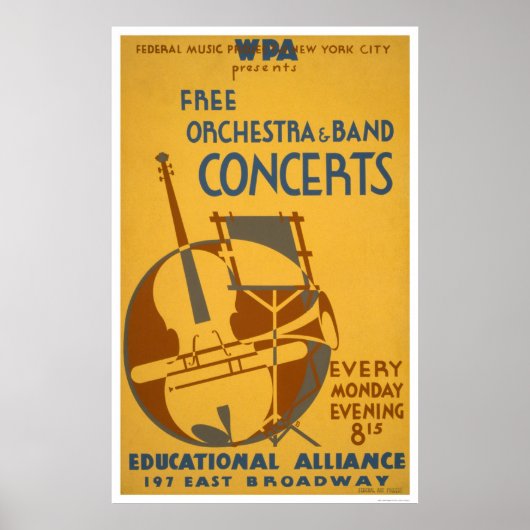 Kostenlose Konzerte 1938 WPA Poster (Vorne)