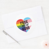 Kostenlose Mama-Hugs für LGBTQ-Sticker Runder Aufkleber (Umschlag)