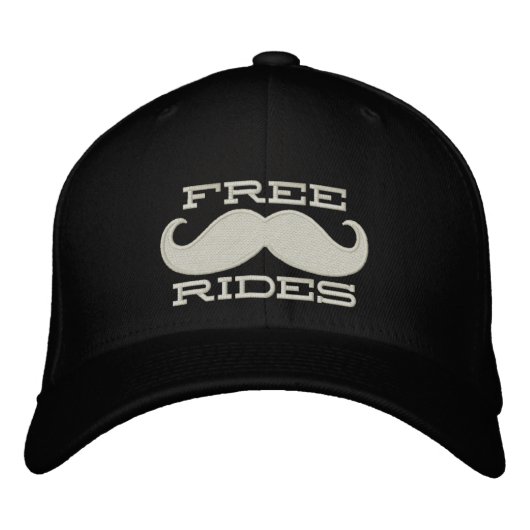 KOSTENLOSE MUSTACHE-RIDES BESTICKTE KAPPE (Vorderseite)