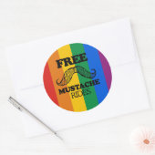 KOSTENLOSE MUSTACHE-RIDES RUNDER AUFKLEBER (Umschlag)