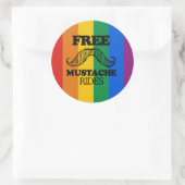 KOSTENLOSE MUSTACHE-RIDES RUNDER AUFKLEBER (Tasche)