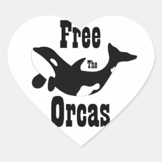 Kostenlose Orcas Herz-Aufkleber
