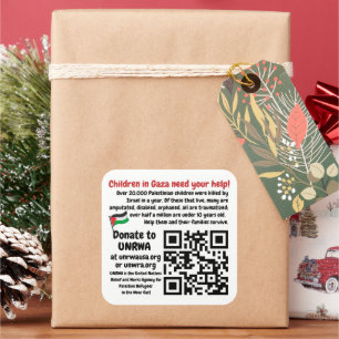 KOSTENLOSE PALÄSTINE - Hilfe für Gaza-Kinder nach  Quadratischer Aufkleber