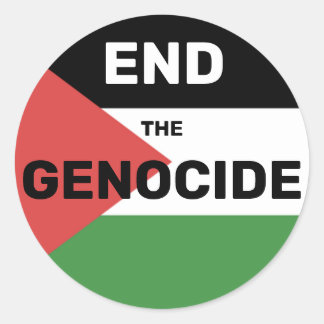 KOSTENLOSE PALESTINE ENDE DER GENOCIDE FLAG RED GR RUNDER AUFKLEBER