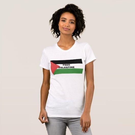 KOSTENLOSE PALESTINE FLAG ROTES SCHWARZES GRÜNWEIS T-Shirt (Vorne ganz)