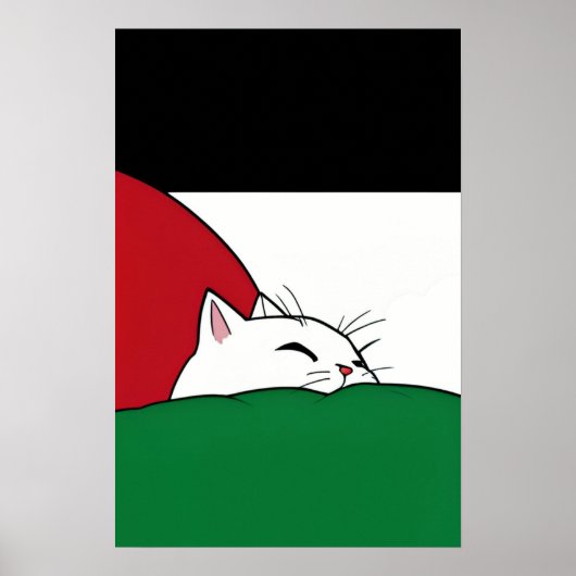 KOSTENLOSE PALESTINE-Flaggenkatze Poster (Vorne)