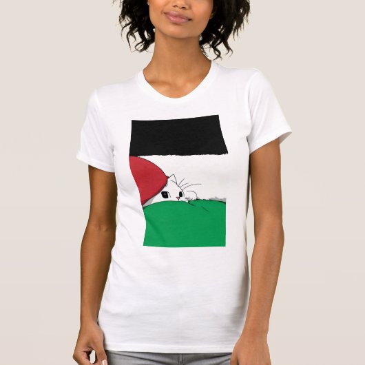 KOSTENLOSE PALESTINE-Flaggenkatze T-Shirt (Vorderseite)