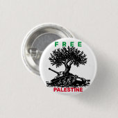 KOSTENLOSE PALESTINE OLIVENBAUMUSTER FLAGFARBEN BUTTON (Vorne & Hinten)